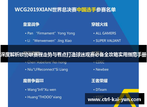 深度解析欧协联赛程走势与看点打造球迷观赛必备全攻略实用指南手册